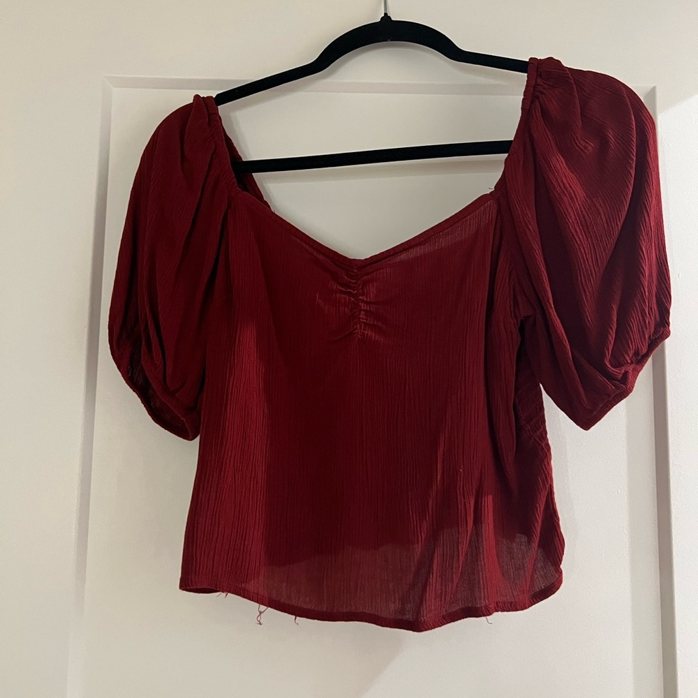 Abercrombie & Fitch Red Crop Top Blouse
